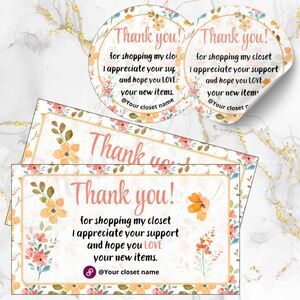 120 Pack Floral Personalized Thank You Cards & Stickers